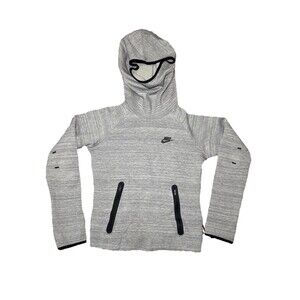 Nike Tech Fleece Hoodie Funnel Neck Women’s Small Light Gray Gym Running